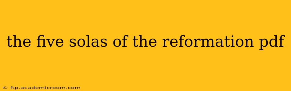 the five solas of the reformation pdf