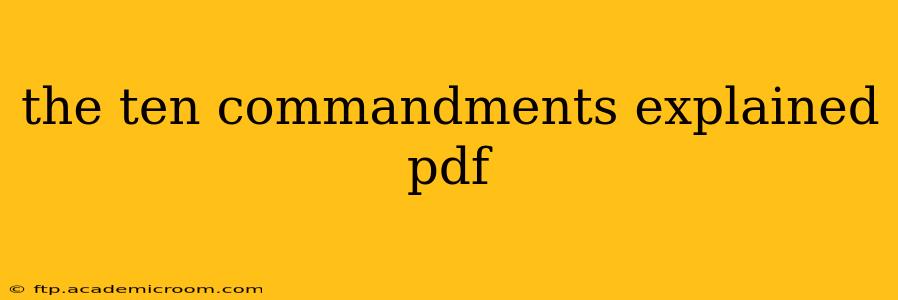 the ten commandments explained pdf