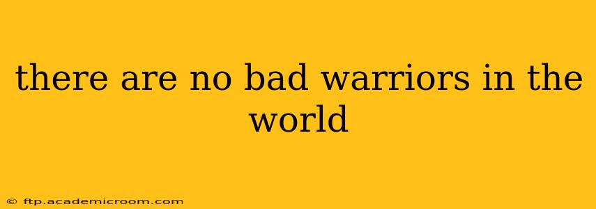 there are no bad warriors in the world