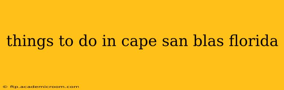things to do in cape san blas florida