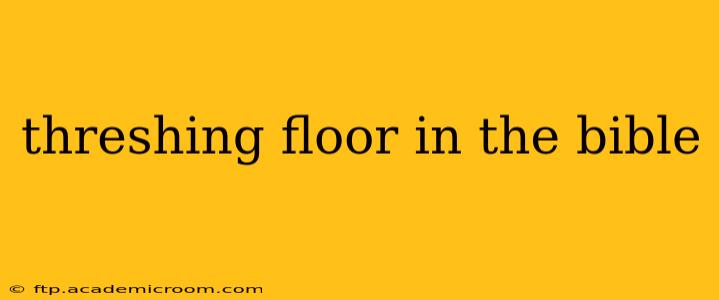 threshing floor in the bible