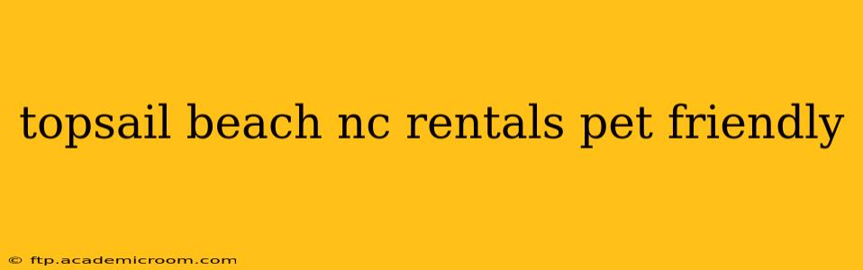 topsail beach nc rentals pet friendly