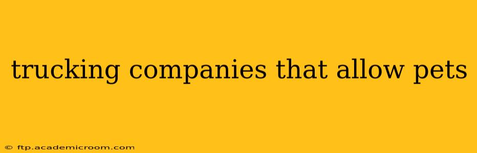 trucking companies that allow pets