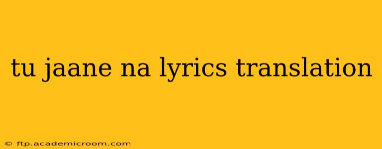 tu jaane na lyrics translation