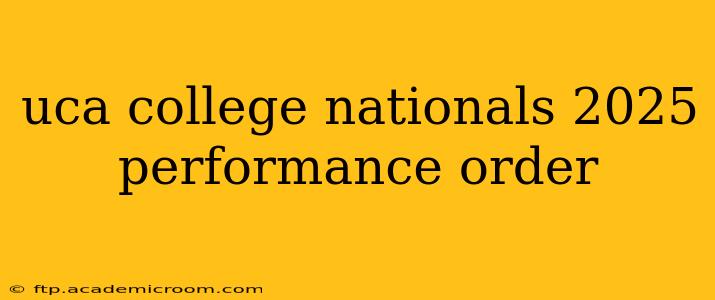 uca college nationals 2025 performance order
