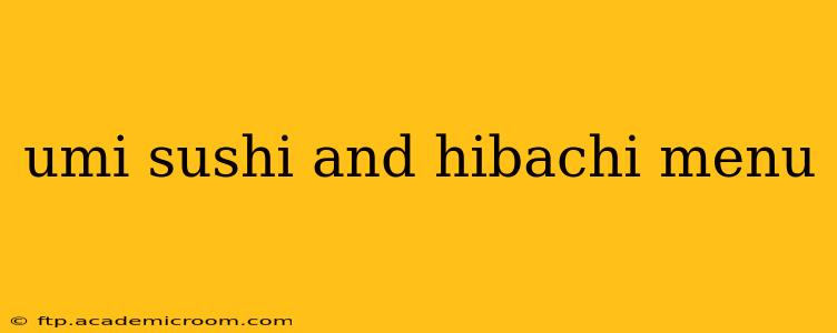 umi sushi and hibachi menu