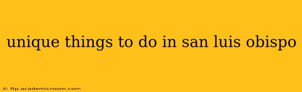 unique things to do in san luis obispo