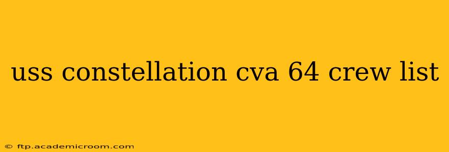uss constellation cva 64 crew list