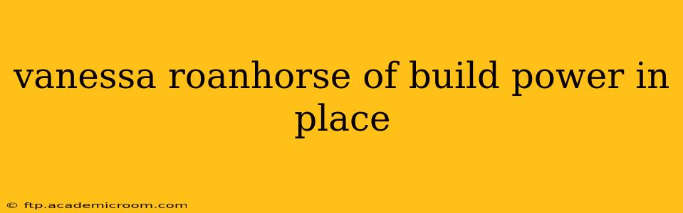 vanessa roanhorse of build power in place