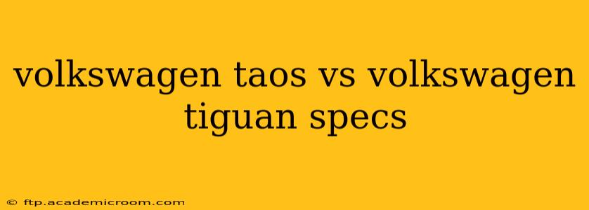 volkswagen taos vs volkswagen tiguan specs