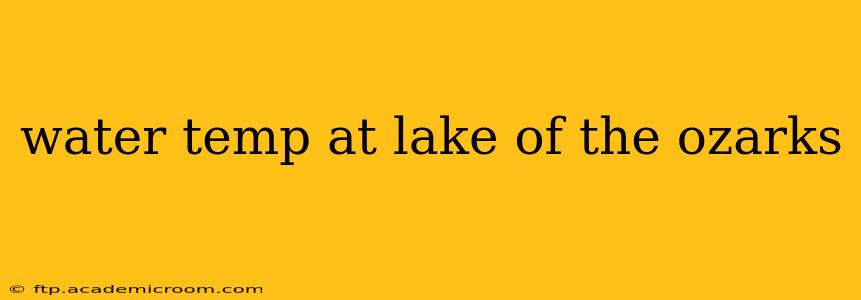 water temp at lake of the ozarks