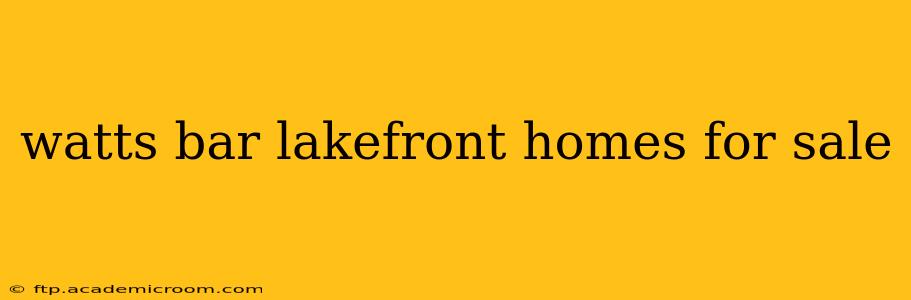 watts bar lakefront homes for sale