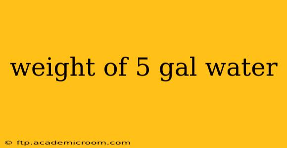 weight of 5 gal water