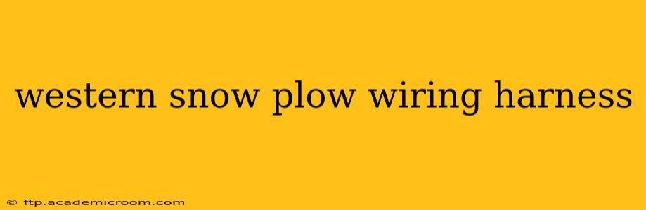 western snow plow wiring harness