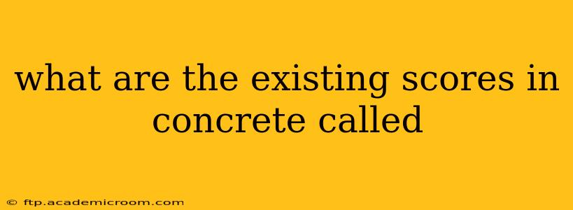 what are the existing scores in concrete called