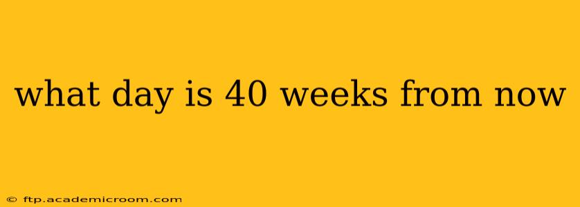 what day is 40 weeks from now