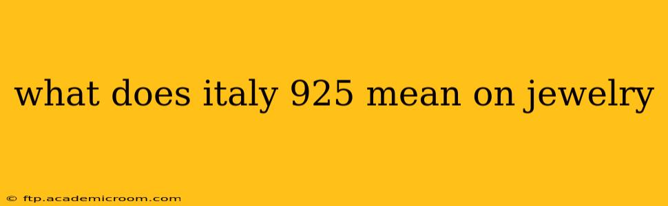 what does italy 925 mean on jewelry