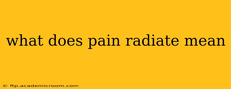 what does pain radiate mean