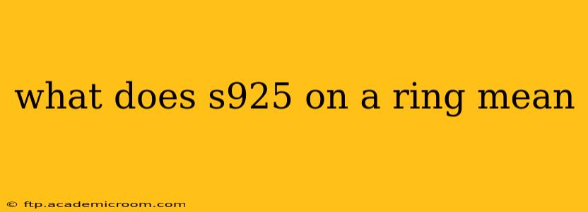 what does s925 on a ring mean