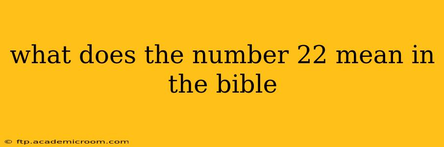 what does the number 22 mean in the bible