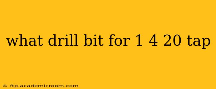 what drill bit for 1 4 20 tap
