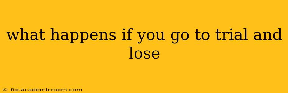 what happens if you go to trial and lose