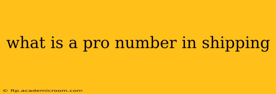 what is a pro number in shipping