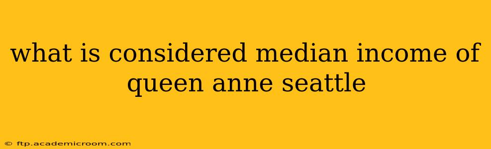 what is considered median income of queen anne seattle