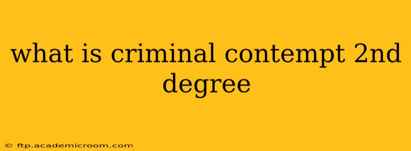 what is criminal contempt 2nd degree