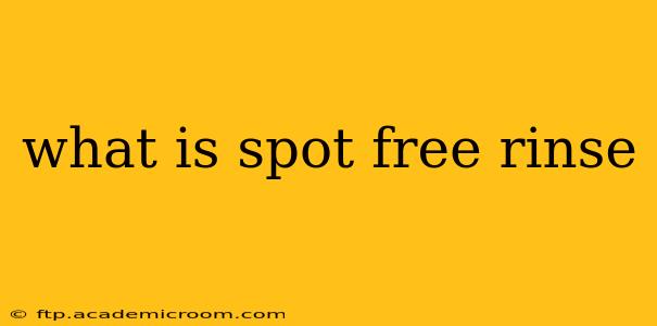 what is spot free rinse