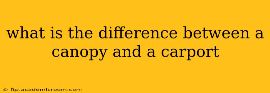 what is the difference between a canopy and a carport