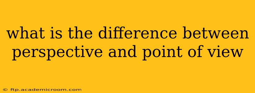what is the difference between perspective and point of view
