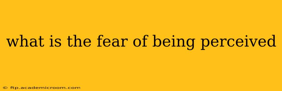 what is the fear of being perceived