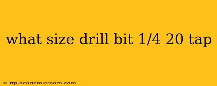 what size drill bit 1/4 20 tap