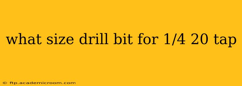 what size drill bit for 1/4 20 tap