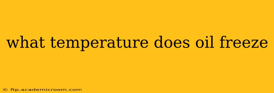what temperature does oil freeze
