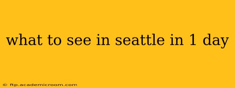 what to see in seattle in 1 day