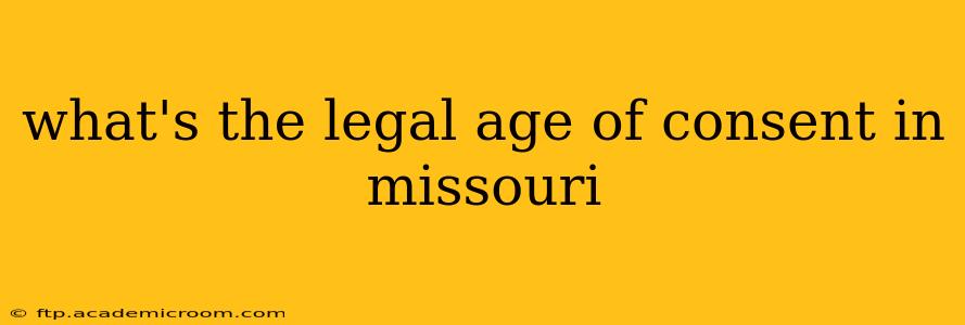 what's the legal age of consent in missouri