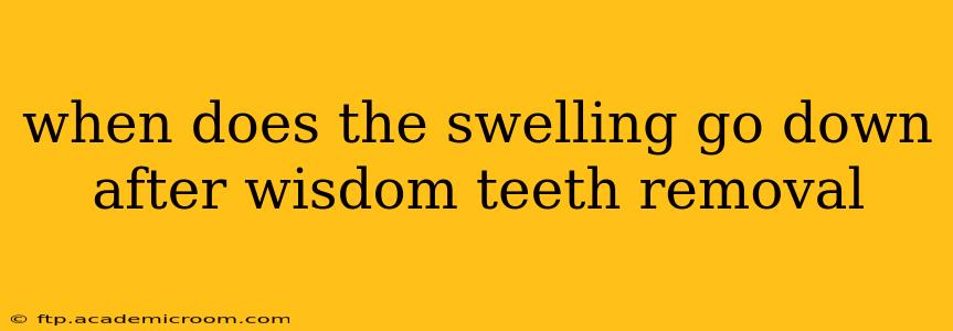 when does the swelling go down after wisdom teeth removal