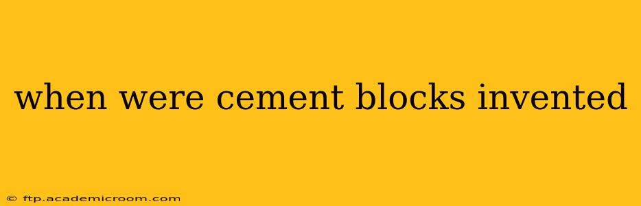 when were cement blocks invented
