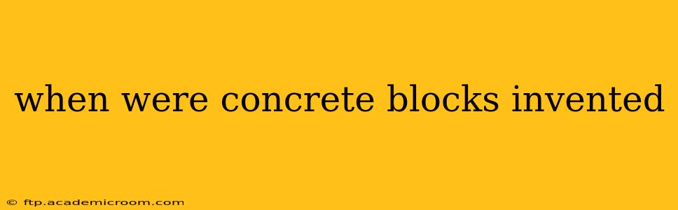 when were concrete blocks invented