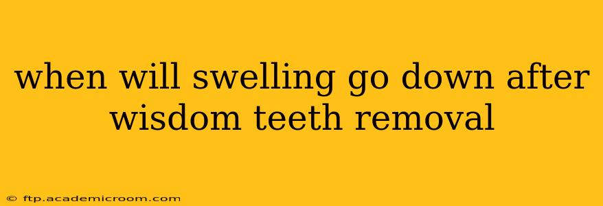 when will swelling go down after wisdom teeth removal
