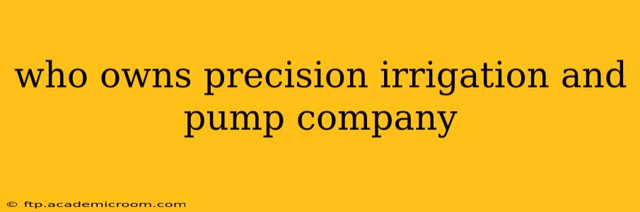 who owns precision irrigation and pump company