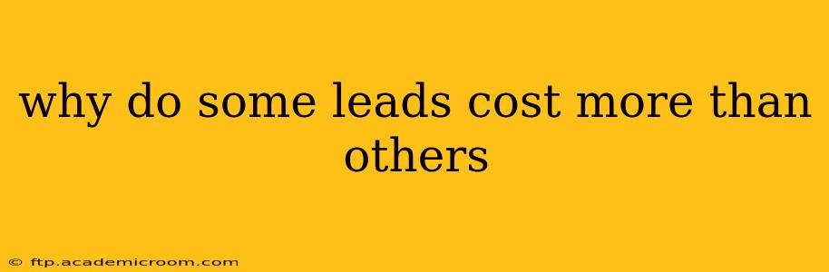 why do some leads cost more than others