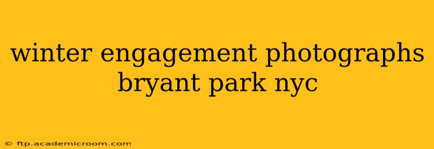 winter engagement photographs bryant park nyc