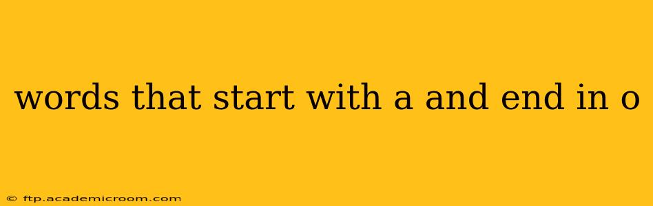 words that start with a and end in o